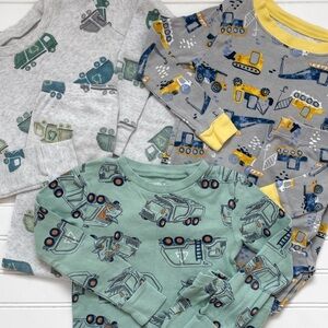 VGUC Boys Bundle of 100% Cotton Truck Pajama Sets